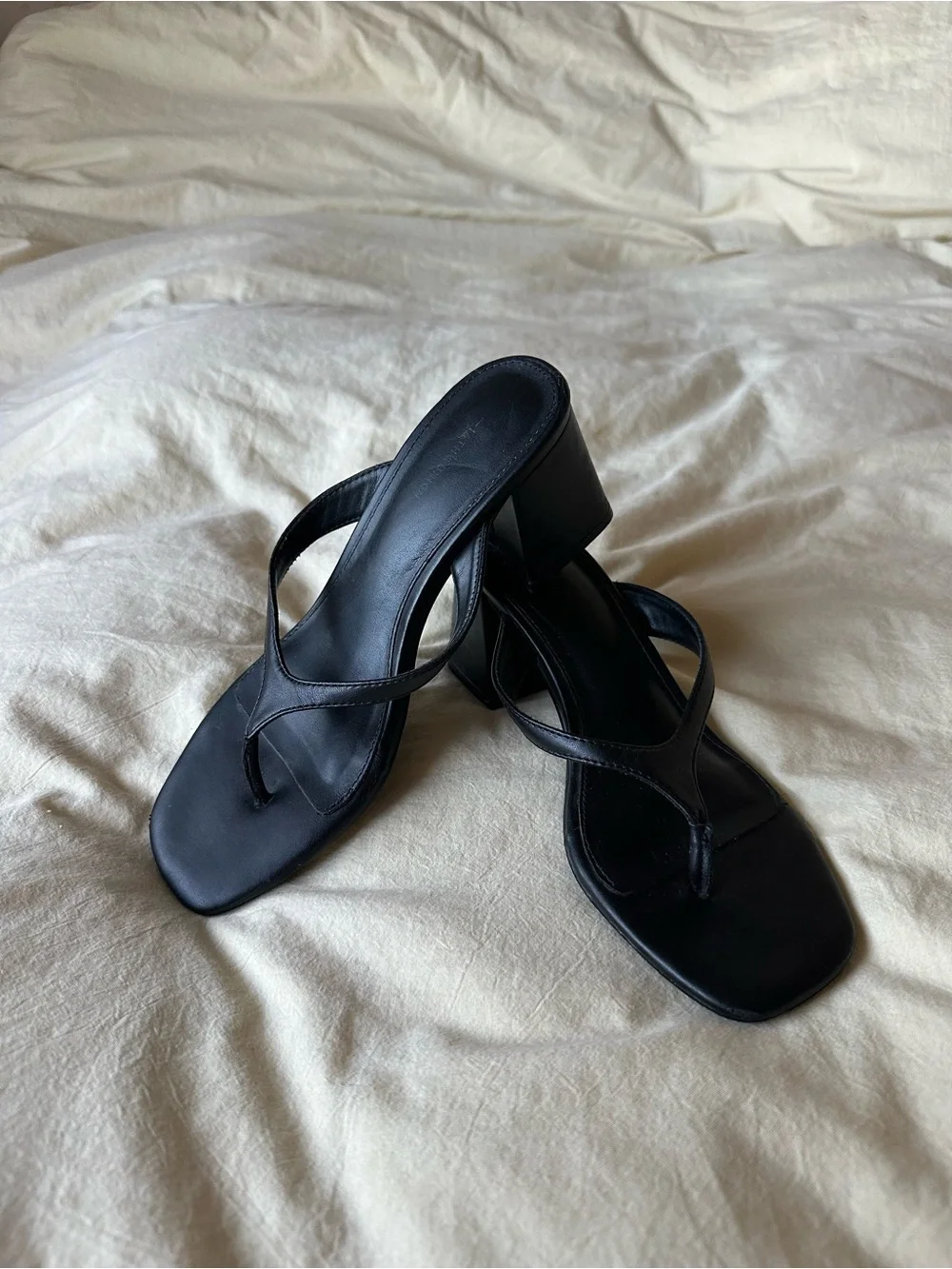 14th and Union Women’s Black Square-Toe Block Heel Sandals